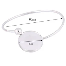 스테인레스 스틸 맞춤 20mm 25mm 카보숑 팔찌 베이스 블랭크 DIY 큰 구부릴 수 있는 커프 뱅글 베젤 설정, 02 25mm steel