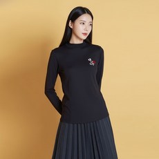 럭스골프 여성 하프넥 약기모 긴팔 이너 티셔츠 LX20TSFW_BK