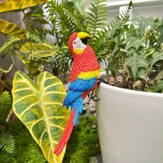 樹脂鸚鵡情侶小鳥家居擺件庭院戶外水池觀賞動物裝飾感恩節擺件, 金剛鸚鵡:15.5*8.5*8