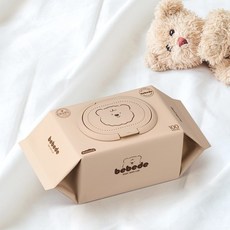 베베드 물티슈 아기곰 캡형 대용량 엠보싱 저자극 아기물티슈 100매 10팩, 1박스, 10개입, 50g