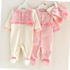 레이스리본 실내복 발싸개 우주복n모자세트300108