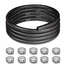 이블 에너지 3/4" 히터 호스 10피트 냉각수 라디에이터 10PCS 클램프 스트레이트 100PSI SAE 20R3 블랙, 5/8 10FT