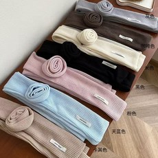 桃園出貨ing 可拆卸韓系玫瑰花裝飾小長巾 春秋凹造型休閒百搭圍巾圍脖