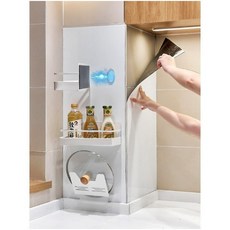 Morri Home 벽 자유부착 자석선반 양념통수납 내장고 주방 싱크대, 1세트, 화이트