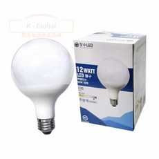 LED전구 볼램프 12W E26 주광색 거실전구 거실조명, 1개