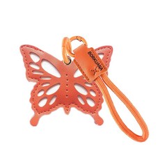 BORKUANA 에어태그와 호환되는 가죽 키체인 홀더 케이스 키링과 랜야드가 있는 귀여운 보호 커버 지갑 열쇠 가방 반려동물용 긁힘 방지 파인더 GPS 트래커 케이스(블, Butterfly a