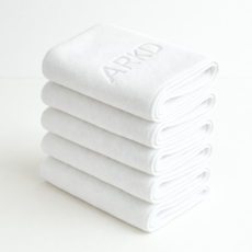 아크디 먼지없는 호텔 고급 수건, 5개, 화이트