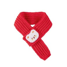 寵物針織圍巾 可愛小魚造型紅色保暖寵物圍脖, 保暖小熊圍巾, 1個