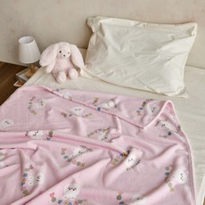 돗투돗 코지 밍크 극세사 아기 블랭킷 겨울 담요, 베이비바니(핑크)