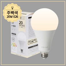 20W LED전구 A벌브 비츠온 E26베이스(95mm*179mm), 2개, 주백색