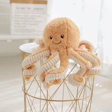 애착인형 문어인형 봉제 바다 생물 선물, 40cm, E. 갈색 문어
