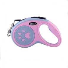 아미토 꼬임방지 강아지 자동 리드줄 강아지목줄, 핑크, 1개