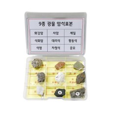 초등과학 암석특정 관찰학습 광물 표본 9종 탐험가 화석