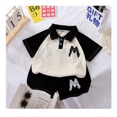 HONE BABY 兒童休閒套裝 短袖翻領上衣短褲