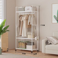 Nexre 이동식 철제 프리미엄 드레스룸 시스템 행거 스탠드 옷걸이 수납 정리 옷장, 흰색