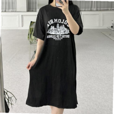 콜롬비아 여성 임산복 오버핏 반팔 원피스 ZVWECE046