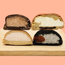 그림의빵 설탕없이 달콤한 저탄수 저당 크림빵 4종 세트, 125g, 6개, 우유+초코