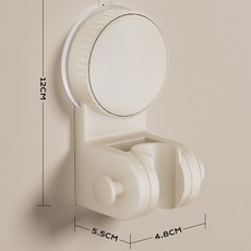 免打孔可移動吸盤花灑支架, 吸盤花灑支架【白色】