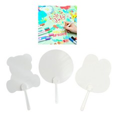 바이유즈 DIY투명한 부채만들기 손잡이부채 3종 18개, 1세트