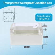 야외 전자 프로젝트를 위한 IP67 플라스틱 투명 방수 인클로저 박스 전기 기기 접합 하우징 보호, 11 100-68-50, 01 CHINA