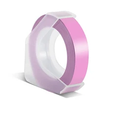 Dymo 라벨 테이프용 3D 플라스틱 테이프 Motex E101 E202 수동 타자기 12965 1610 메이커용 9mm, Macaron Pink