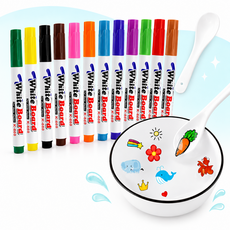 물에 둥둥 뜨는 신기한 워터 매직 펜 + 스푼, 1개, 12색+스푼