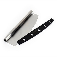 제이오스토어 반달모양칼 피자삽 주방칼 피자칼 피자커터, 1개, 실버블랙