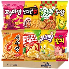 블루존 농심스낵8종 A세트 (고구마깡+바나나킥+옥수수깡+새우깡+포테토칩+인디안밥+벌집피자+자갈치), 1개
