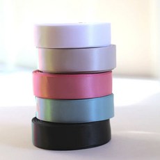 리본빌 클래식 양면 공단 리본 25mm 5마 포장 리본공예 DIY, 1개, 007 화이트실버