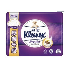 Kleenex 舒潔 Baby Soft 三層抽取式衛生紙 厚韌升級, 24, 100, 16g