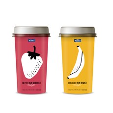 매일 딸기는 원래 달콤하다 190ml 20컵+바나나는 원래 하얗다 190ml 20컵 냉장무배