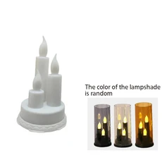 깜박이는 전자 양초 무불꽃 LED 테이퍼 캔들 타이머 리모컨 배터리 작동 캔들스틱 크리스마스 창문, White