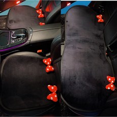 高優 車品 可愛蝴蝶結汽車頭枕腰枕 卡通夏季車載手剎套檔把套 安全帶套 護肩套 車內裝飾套裝 汽車用品, 大蝴蝶結 坐墊三件式, 1個