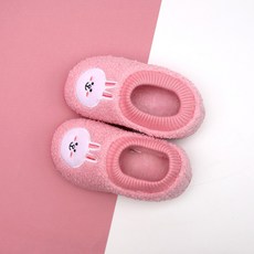 LINE FRIENDS 圖案刺繡孩童刷毛室內鞋