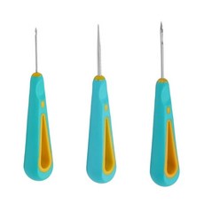 3x/세트 원형 홀 원뿔 코바늘 뜨개질 핸드 드릴 DIY 펀치 바늘 양초 심지 도구, 3개, 3 pcs, 사이즈 이미지 참고