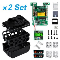 배터리 케이스 18V 3.0Ah 6.0Ah BL1840 1860 1850 쉘 박스 BMS PCB 보드 충전 보호 LED 디지털 BL1830, 2 Set