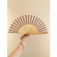 絹面摺扇 木影棕風 簡約7寸, 如圖所示, 1個