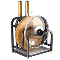 不鏽鋼多功能刀具砧板架 廚房收納置物架 多層瀝水架, 1組, SWD62 烤漆黑色