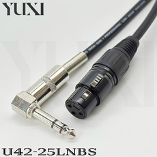 YUXI XLR母頭轉6.35mm TRS麥克風訊號線, 1個, 紫色線材,1米 含雙頭