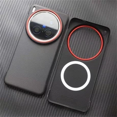 Vivo X200 Pro Mini Ultra 5G용 맥세이프 마그네틱 고급 PU 가죽 슬림 얇은 테두리 없는 폰 백 커버, 01 생체 X200 프로 미니, 03 검정색