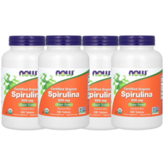 2+2 나우 푸드 유기농 인증 스피룰리나 500mg 500정, 4개