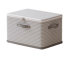 條紋帶鎖特大號收納箱 50*35*30cm, 條紋 - 不帶鎖特大號 50*35*30cm, 1個