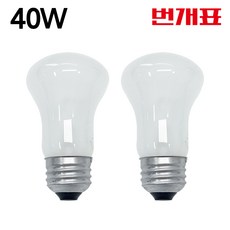 번개표 크립톤 전구 불투명 40W E26 - 2개입 세트, 40W - 2개입 세트, 2개, 전구색