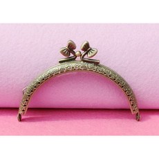 綺綺愛編織 10.5cm 半圓型蝴蝶結口金 古銅色壓花款, 1個