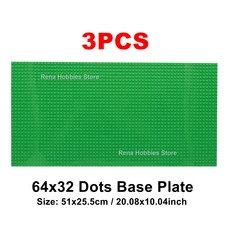 3개 세트 32x64 베이스플레이트 DIY 조립식 소형 블록 클래식 벽돌 MOC 시티 피규어 건설용, 03 3PCS Green