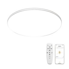 聚美照明 智能調光調色吸頂燈 60cm 8000lm 附遙控器與APP控制, 白色