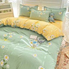 單人被套 150x200cm 純棉被罩 冬季宿舍用, 小雛菊【軟糯親膚母嬰可用】,180x220cm-單件被套