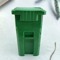 창의적인 미니 쓰레기통 모양 펜 홀더 재미있는 플라스틱 데스크탑 정리함 펜 연필 문구류 책상 정리 장식, 01 녹색