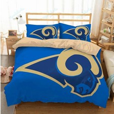 NFL 미식축구 LA 램스 이불 배게 커버 세트 (싱글 더블) LA Rams Duvet Cover Set, 포함