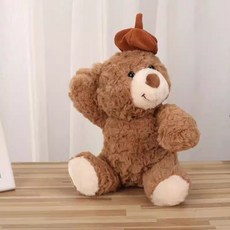 生日帽蛋糕熊毛絨玩具, 南瓜帽熊, 1個